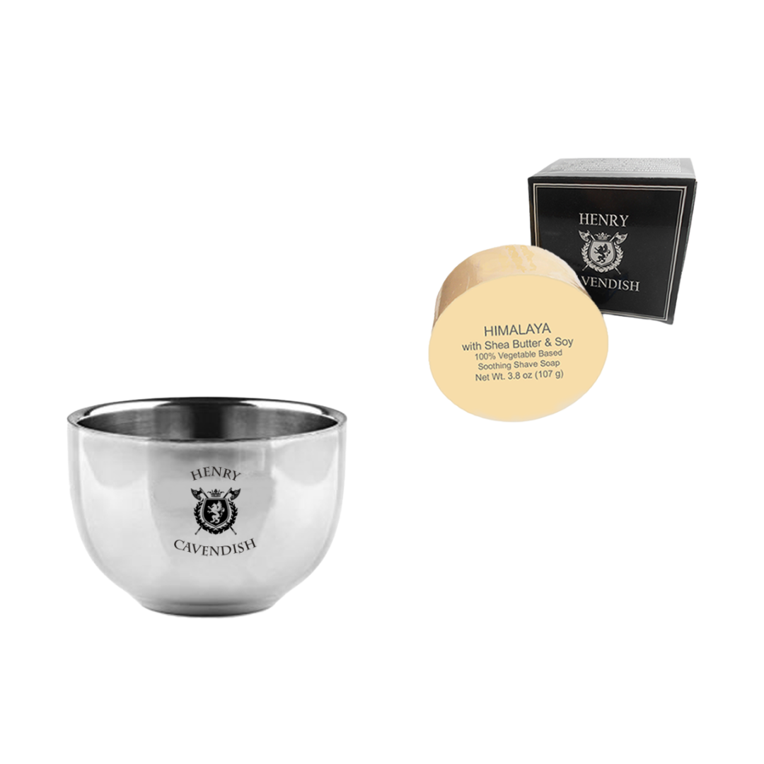 Shaving Soap and Steel Bowl Kit