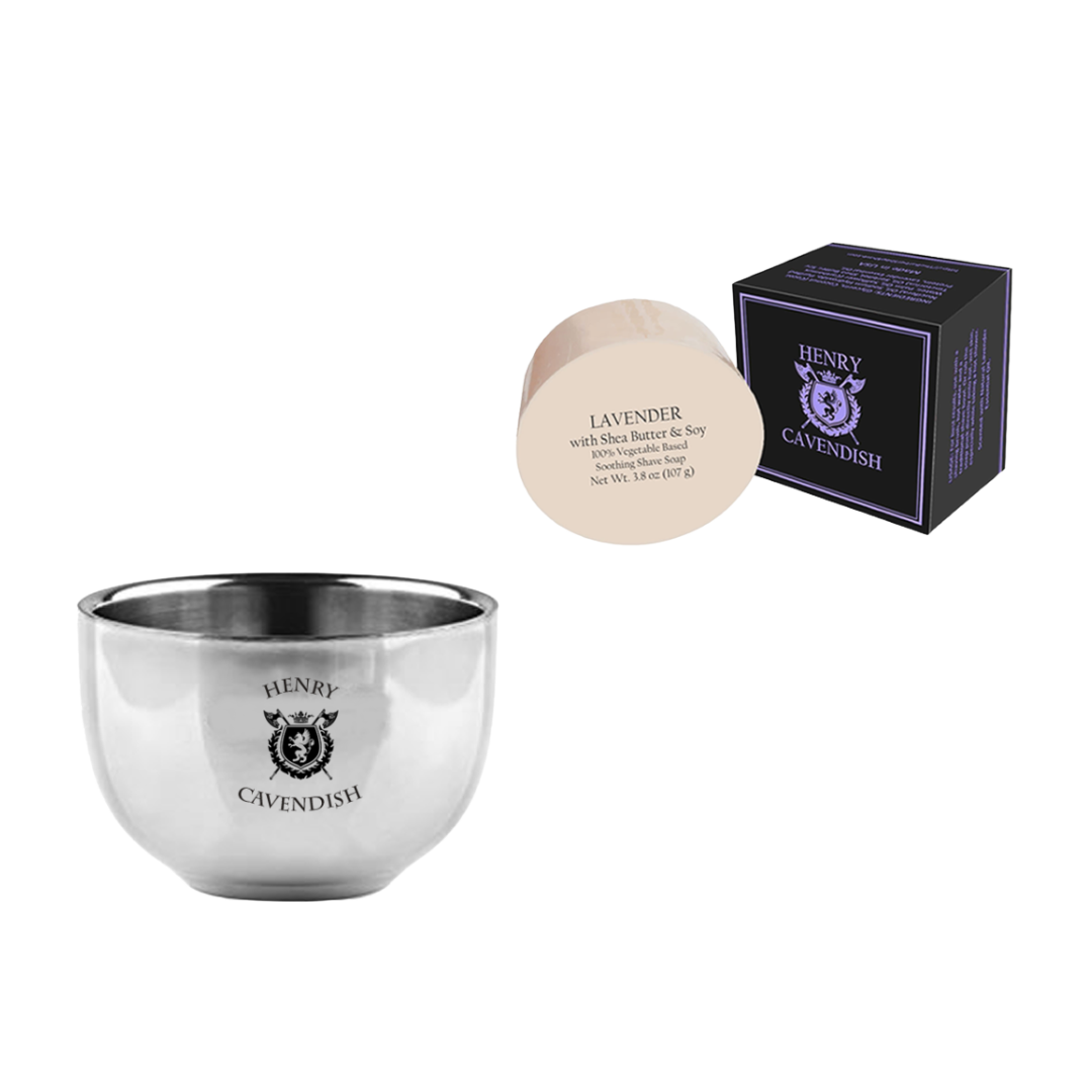 Shaving Soap and Steel Bowl Kit