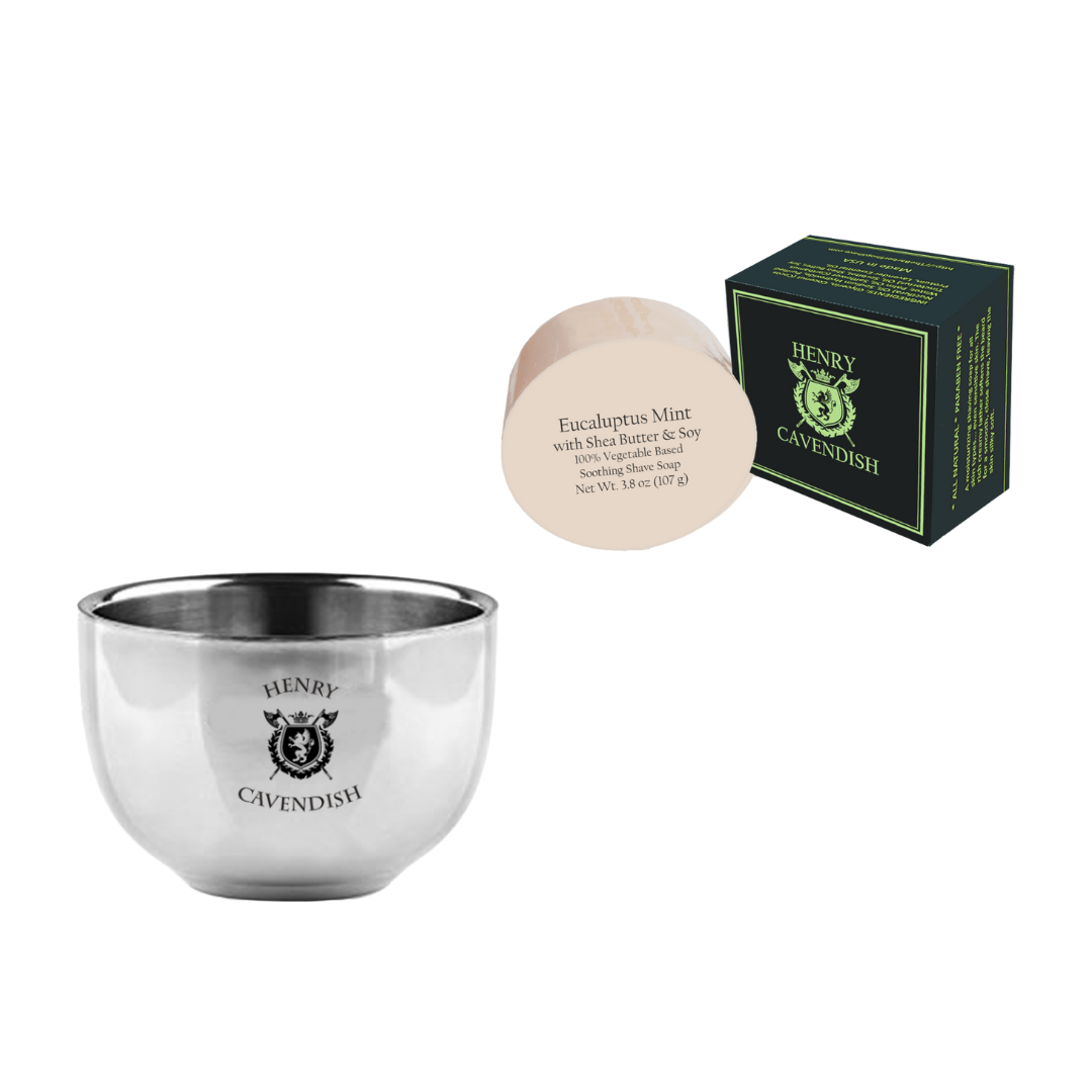 Shaving Soap and Steel Bowl Kit
