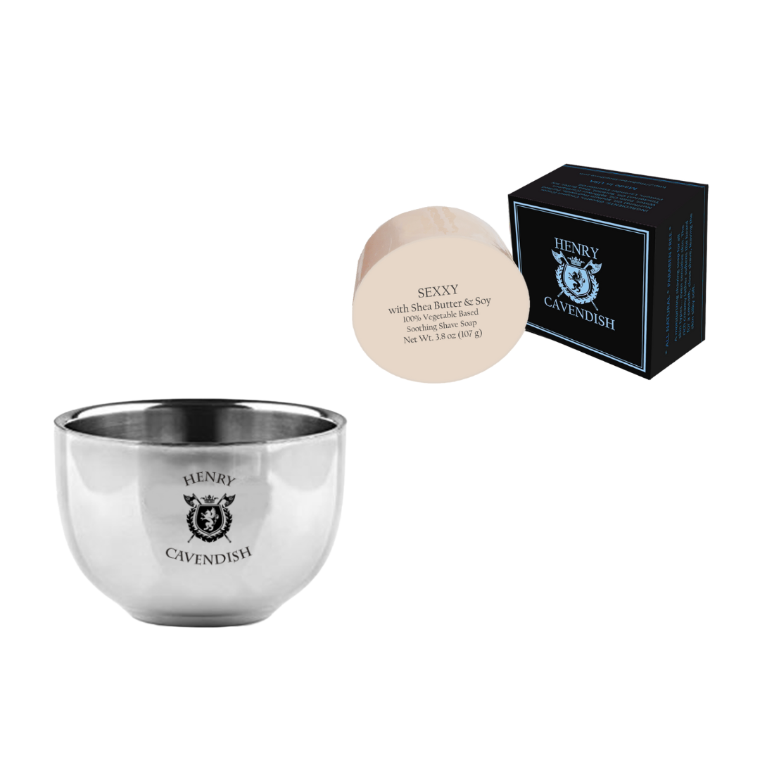 Shaving Soap and Steel Bowl Kit