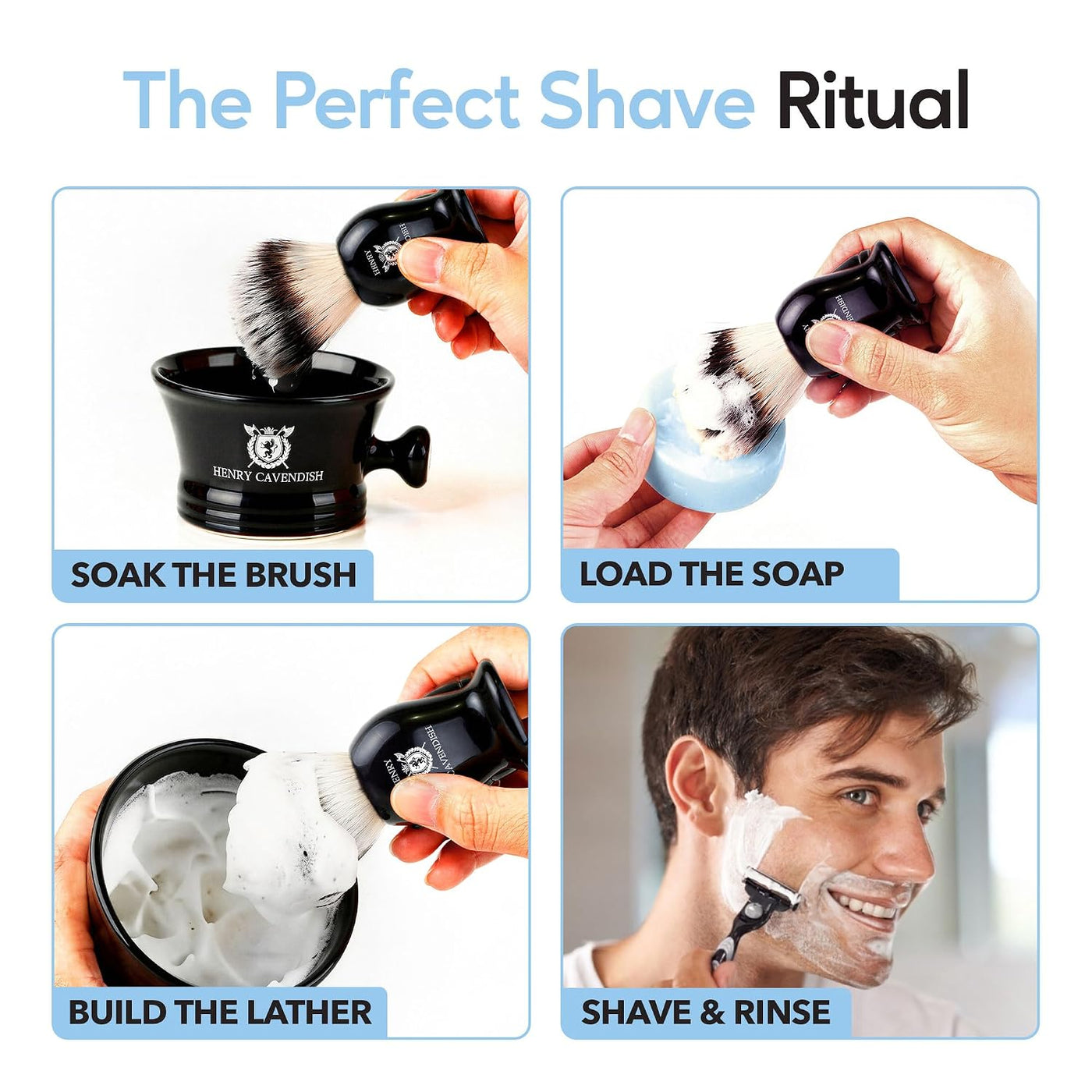 Step-by-step guide to the perfect shave ritual with a brush and soap.