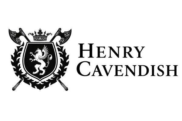 Black crest and text reading 'HENRY CAVENDISH' on a white background.